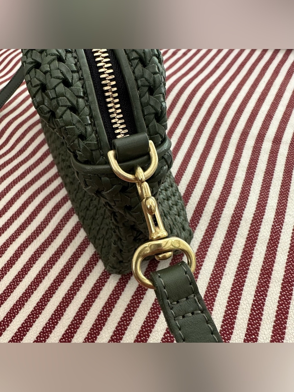 Clare V Marisol Army Green Rattan Bag - Picture 10 of 11